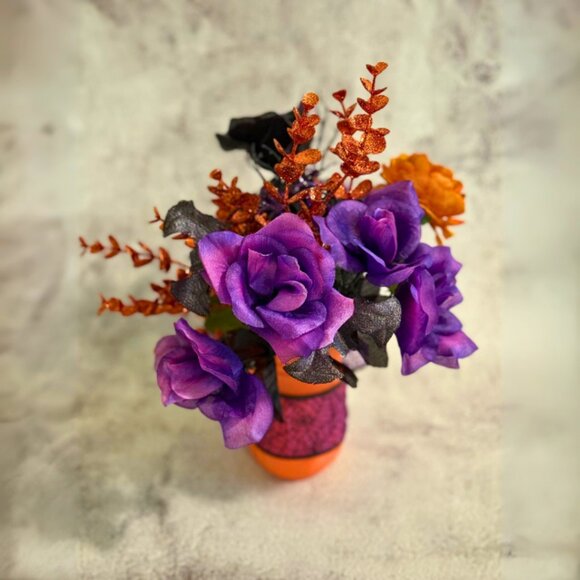 Halloween Faux Floral Arrangement in Mason Jar - Home Holiday Decor - Picture 8 of 9